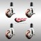 Service Caster 3 Inch 316SS Maroon Poly Swivel 1-1/2 Inch Expanding Stem Caster Set Brake SCC SCC-SS316EX20S314-PPUB-MRN-TLB-112-4 - alternate 1